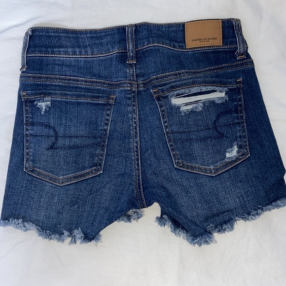 Women’s American Eagle distressed cut off midi stretchy shorts size 0 - Picture 9 of 9